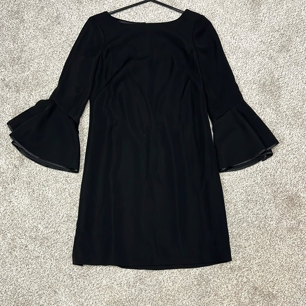 White House Black Market Black Flared Sleeve Dress